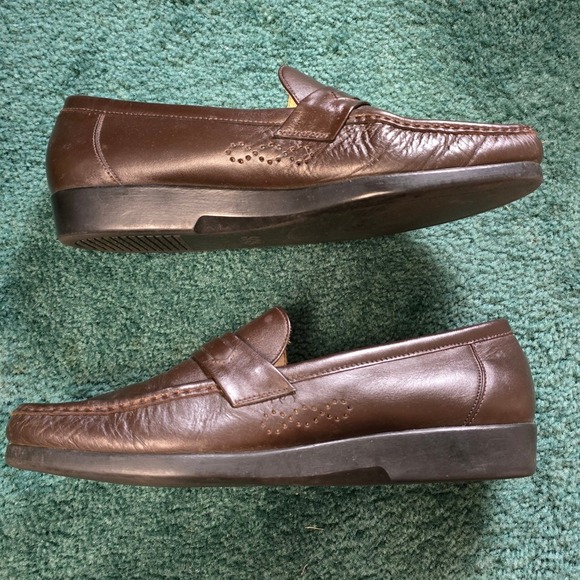 SAS Mens Handsewn Loafers 12M Brown Leather Slip On Comfort Dress Shoes USA Made - Picture 11 of 12